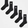 New Balance 6 Pack Everyday Socks In Black With Grey Logo For Men -New Balance Shop 207281088 1 black