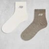 New Balance 2 Pack Waffle Ankle Socks In Cream And Beige For Men -New Balance Shop 207281102 1 beige