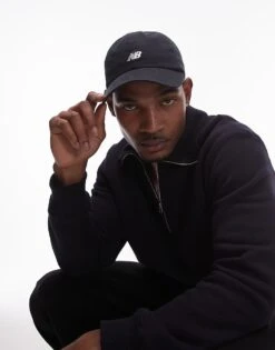 New Balance 6 Panel NB Logo Cap In Black For Men