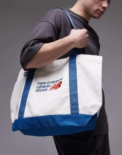 New Balance Athletics Tote Bag In White And Blue For Men -New Balance Shop 207472796 1 white 1