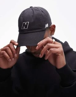 New Balance 'N' Logo Cap In Black For Men -New Balance Shop 207472799 1 black 1