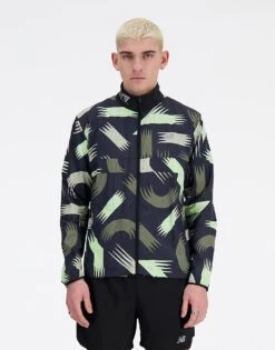 New Balance London Edition Printed Nb Athletics Packable Run Jacket In Black For Men -New Balance Shop 207821338 1 black 1