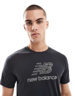 New Balance Heathertech Logo T-shirt In Black For Men -New Balance Shop 208172738 1 black 1