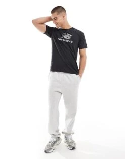 New Balance Heathertech Logo T-shirt In Black For Men -New Balance Shop 208172738 3