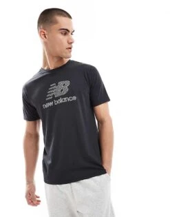 New Balance Heathertech Logo T-shirt In Black For Men -New Balance Shop 208172738 4