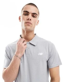 New Balance Cotton Pique Polo In Athletic Grey For Men -New Balance Shop 208191147 1 athleticgrey 1