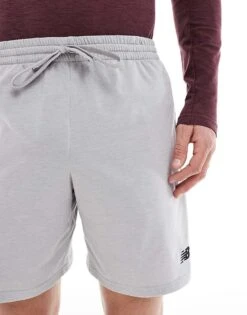New Balance Sport Essentials Heathertech Short 7" In Athletic Grey Heather For Men -New Balance Shop 208191237 5