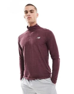 New Balance Space Dye 1/4 Zip In Faded Plum Heather For Men