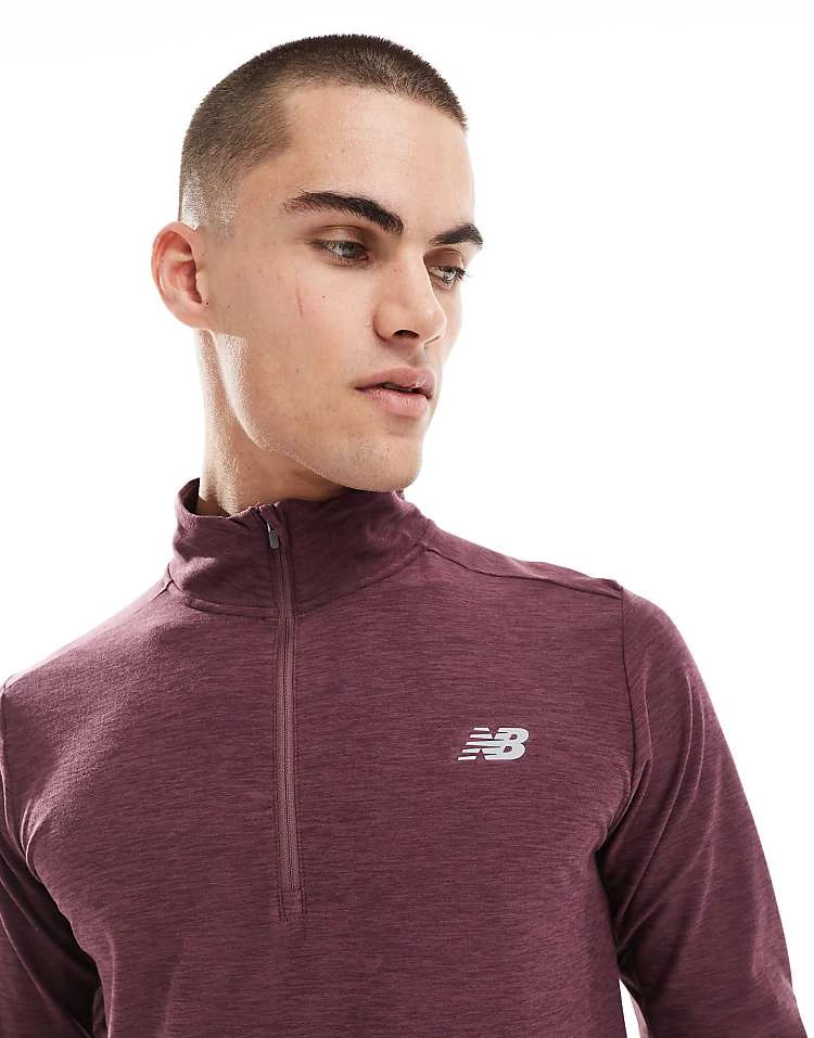 New Balance Space Dye 1/4 Zip In Faded Plum Heather For Men 5 New Balance Space Dye 1/4 Zip In Faded Plum Heather For Men - Image 3