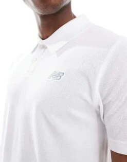 New Balance Cotton Pique Polo In White For Men -New Balance Shop 208298817 4