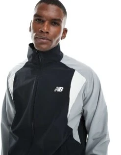 New Balance In Game Woven Track Jacket In Black For Men