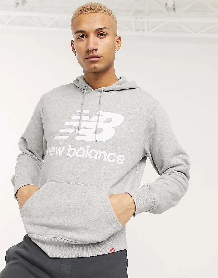 New Balance Large Logo Hoodie In Grey For Men 7 New Balance Large Logo Hoodie In Grey For Men - Image 5