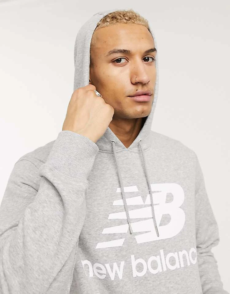 New Balance Large Logo Hoodie In Grey For Men 5 New Balance Large Logo Hoodie In Grey For Men - Image 3