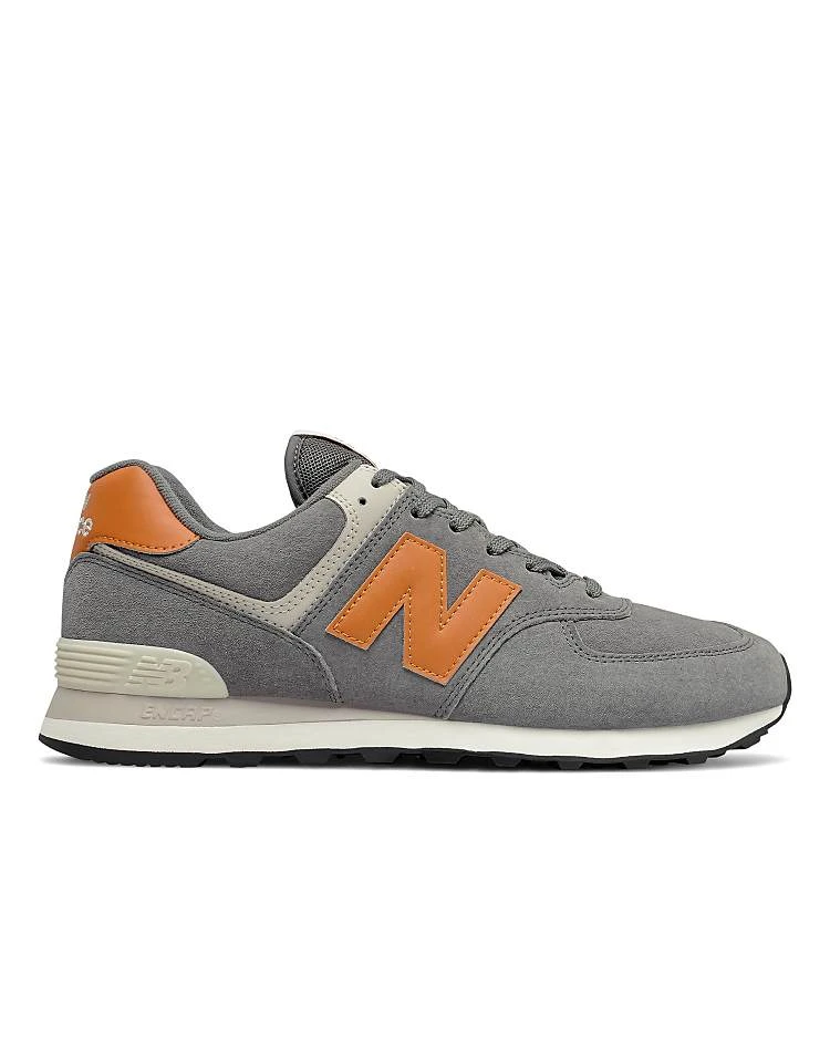 New Balance 574 Trainers In Grey And Orange For Unisex Grey/orange 3 New Balance 574 Trainers In Grey And Orange For Unisex Grey/orange