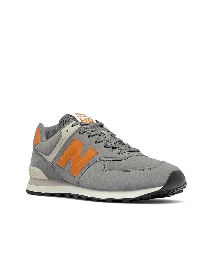 New Balance 574 Trainers In Grey And Orange For Unisex Grey/orange 4 New Balance 574 Trainers In Grey And Orange For Unisex Grey/orange - Image 2