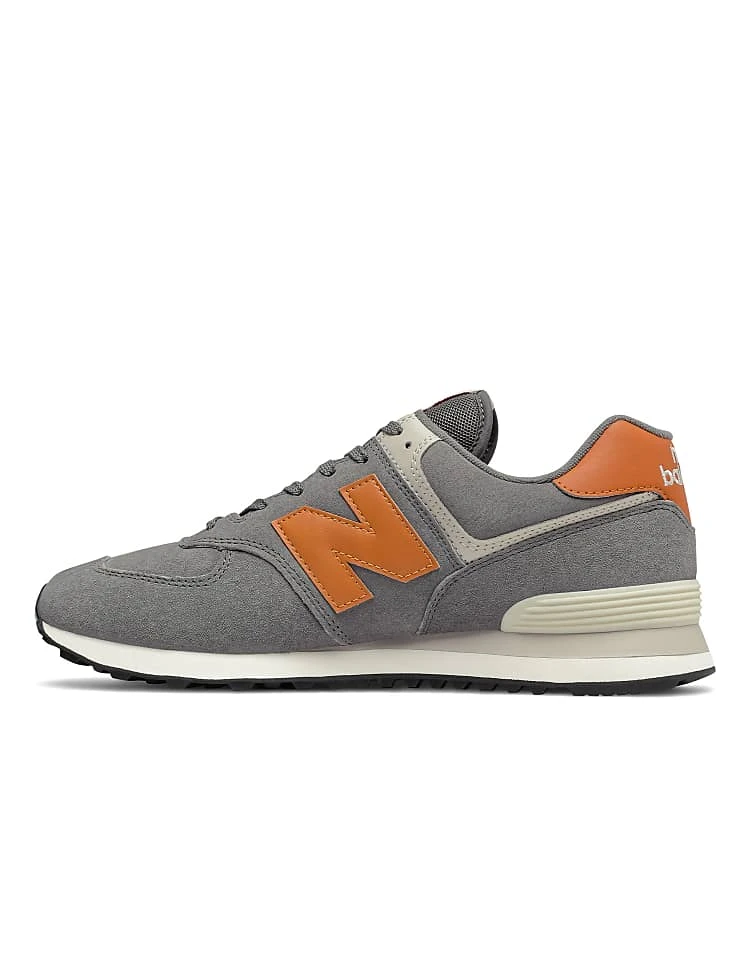 New Balance 574 Trainers In Grey And Orange For Unisex Grey/orange 5 New Balance 574 Trainers In Grey And Orange For Unisex Grey/orange - Image 3